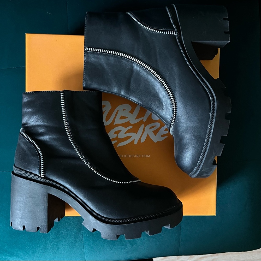 Public Desire black zipper Arabella boots